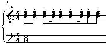 Ритмический рисунок с использованием аккорда